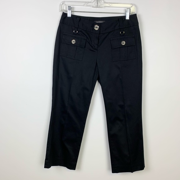Express Black Crop Trousers Pant Pocket Detailing - Picture 3 of 14